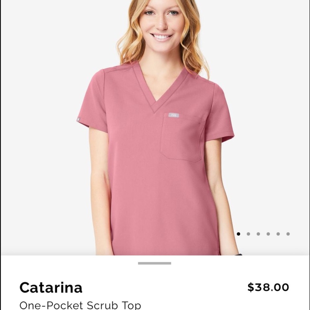 FIGS Catarina one pocket scrub top in Mauve